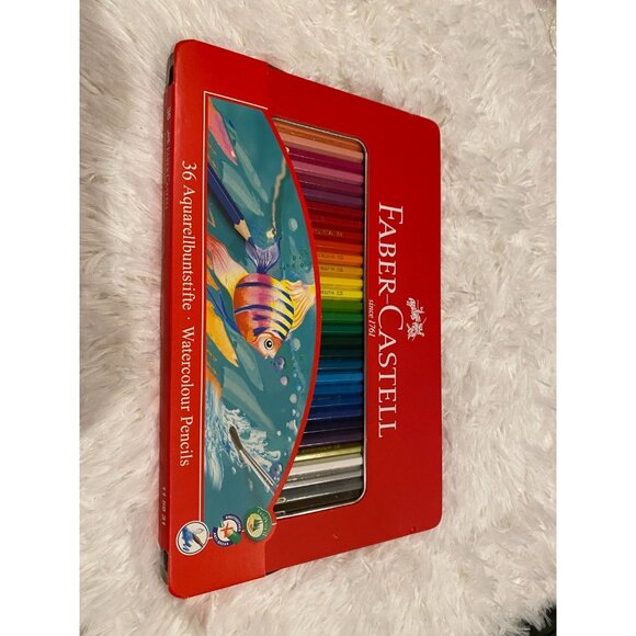 Faber-Castell 115931 Watercolor Pencil Set of 36 Assorted Color Tin Case - Picture 3 of 5